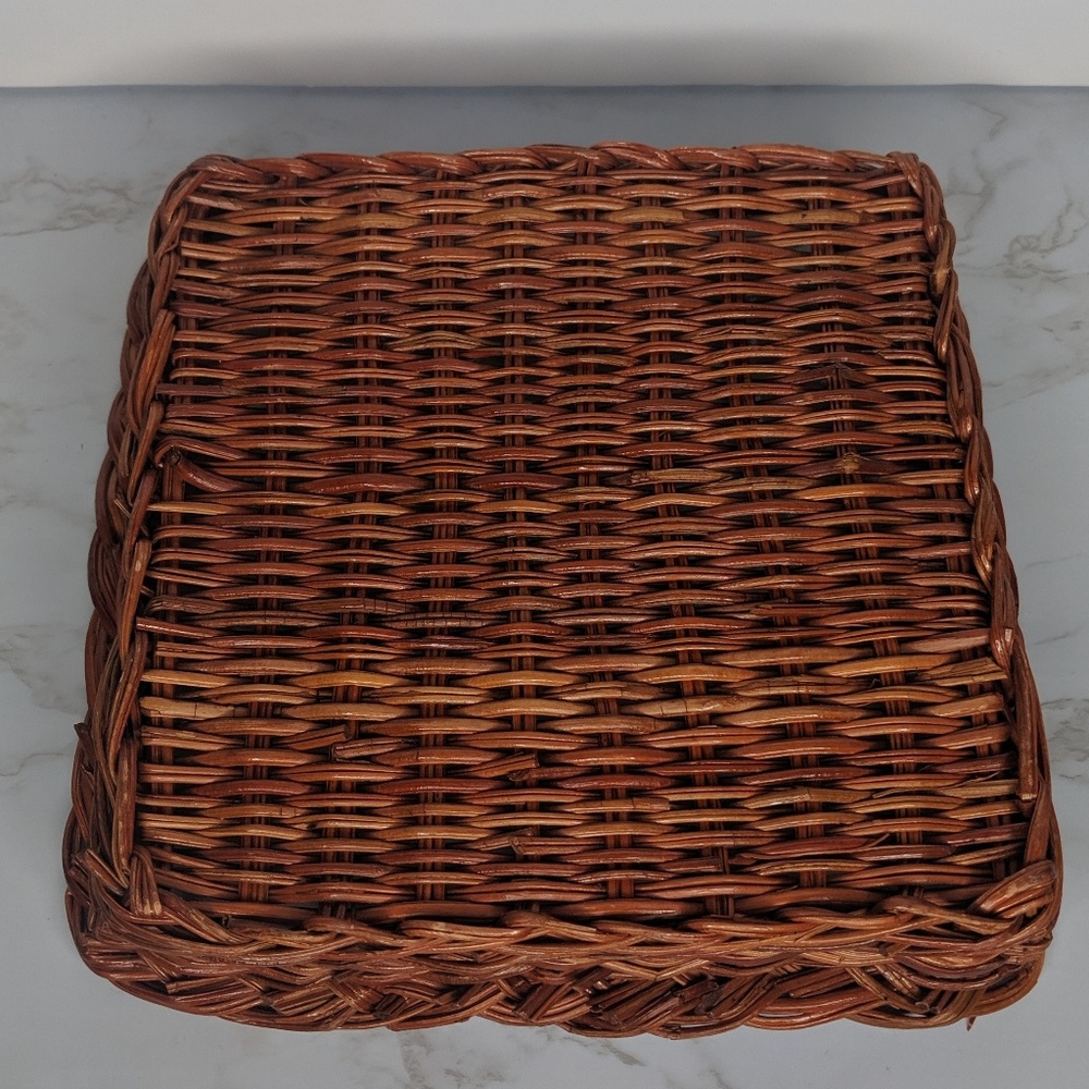 Square Wicker Basket Boho Accent Wall Decor Home - Picture 2 of 4